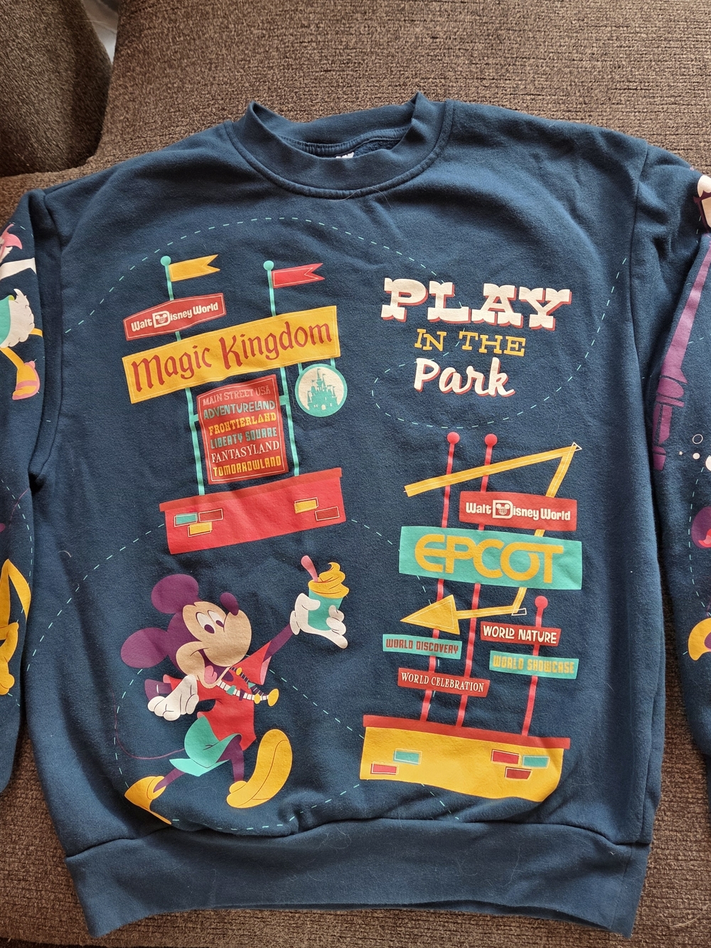 Disney Navy 'Play in the Park' Mickey Sweatshirt with Multicolor Graphics